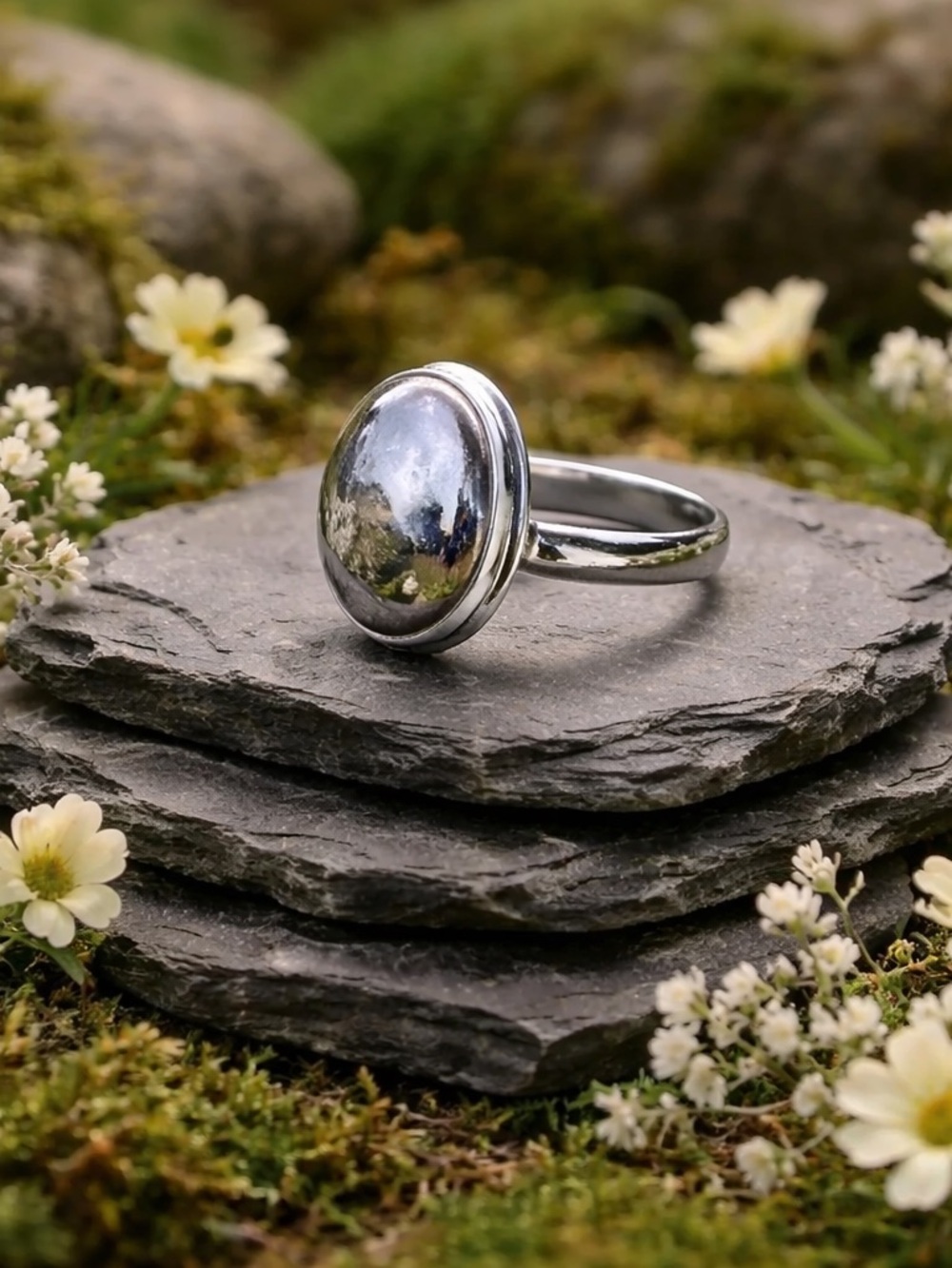 Platinum Aura Druzy Ring - Picture 6 of 14
